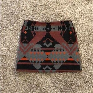 Recycled wool patterned skirt